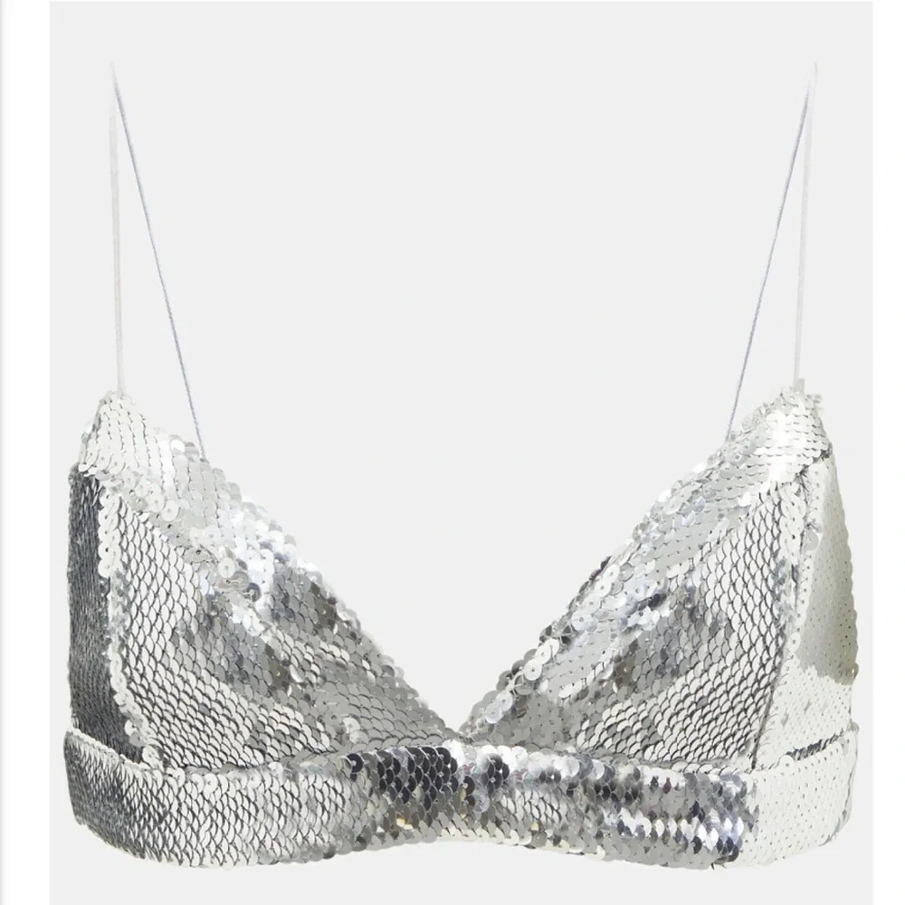 Sequin-embellished bra top - Picture 1 of 3